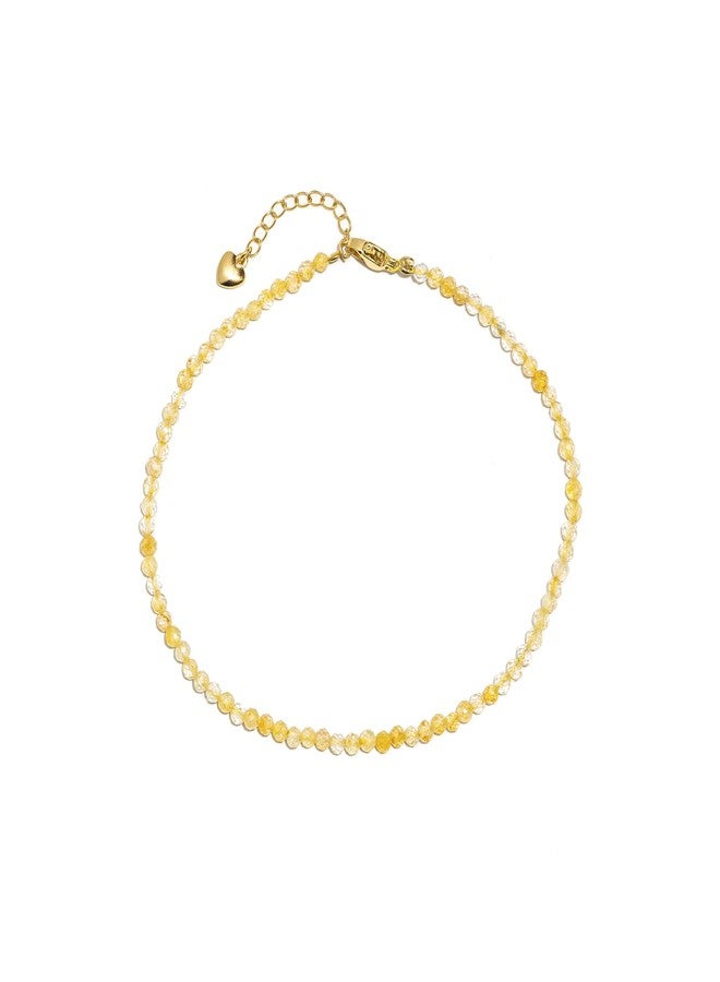 Conscious Items The Abundance Anklet, Citrine Crystal Ankle Bracelets for Women, Golden Crystal Jewelry for Joy, Wealth and Abundance, Natural Beaded Anklet for Chakra & Energy Alignment - Image 1